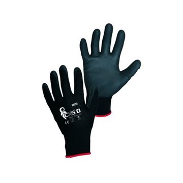 Povrstvené rukavice BRITA BLACK, černé, vel. 09 (3440-001-800-09) Canis Safety