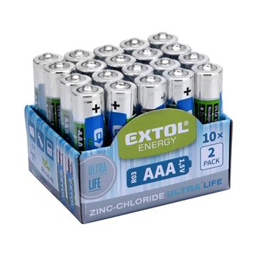 Baterie zink-chloridové, 20ks, 1,5V AAA (R03) (42002) EXTOL ENERGY