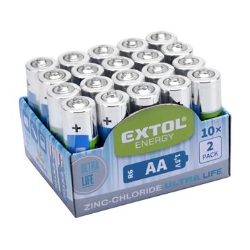 Baterie zink-chloridové, 20ks, 1,5V AA (R6) (42003) EXTOL ENERGY