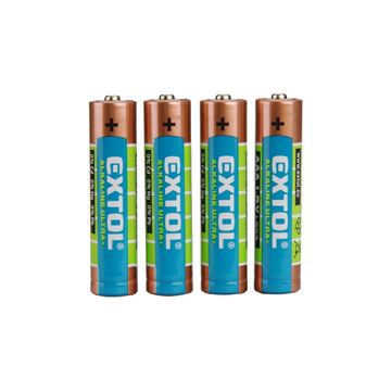 Baterie alkalické, 4ks, 1,5V AAA (LR03) (42010) EXTOL ENERGY