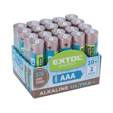 Baterie alkalické, 20ks, 1,5V AAA (LR03) (42012) EXTOL ENERGY