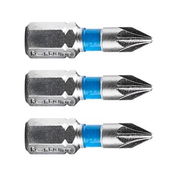 Hrot křížový pozidriv, sada 3ks, PZ 1x25mm, S2 (4741301) FORTUM-KITO