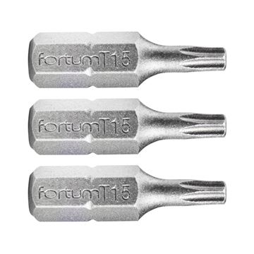 Hrot TORX, sada 3ks, T 15x25mm, S2 (4741415) FORTUM-KITO