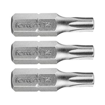 Hrot TORX, sada 3ks, T 25x25mm, S2 (4741425) FORTUM-KITO