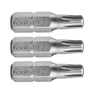 Hrot TORX, sada 3ks, T 27x25mm, S2 (4741427) FORTUM-KITO