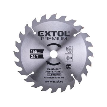 Kotouč pilový s SK plátky, 165x1,4x16mm, 24T (8891822A) EXTOL PREMIUM