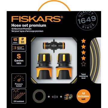 Sada zavlažovací hadice Premium 3/8" 15 m se spojkami Fiskars 1027101