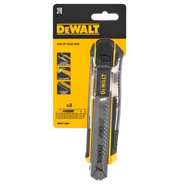 Plastový odlamovací nůž 18 mm včetně tří náhradních karbidových čepelí DeWalt DWHT0-10249