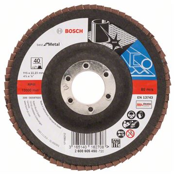 Bosch Lamelový brusný kotouč X571, Best for Metal D = 115 mm; K = 40, lomený