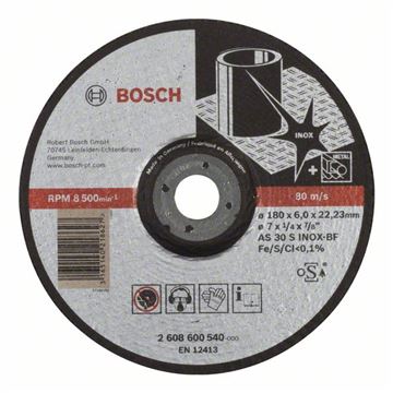 Bosch Hrubovací kotouč profilovaný Expert for Inox AS 30 S INOX BF, 180 mm, 6,0 mm