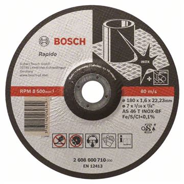 Bosch Dělicí kotouč profilovaný Expert for Inox - Rapido AS 46 T INOX BF, 180 mm, 1,6 mm