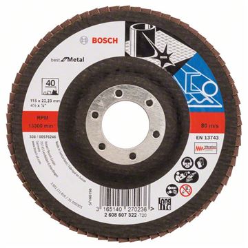 Bosch Lamelový brusný kotouč X571, Best for Metal D = 115 mm; K = 40, rovný