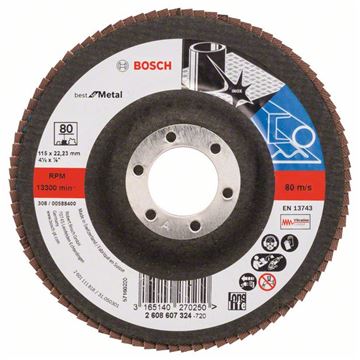 Bosch Lamelový brusný kotouč X571, Best for Metal D = 115 mm; K = 80, rovný