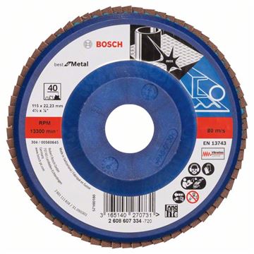 Bosch Lamelový brusný kotouč X571, Best for Metal D = 115 mm; K = 40, rovný