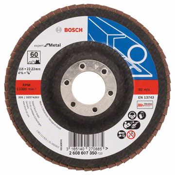 Bosch Lamelový brusný kotouč X551, Expert for Metal D = 115 mm; K = 60; lomený