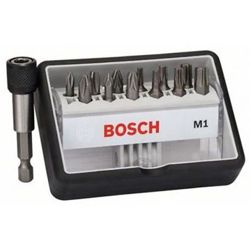 Bosch (12+1)dílná sada šroubovacích bitů Robust Line, M Extra-Hart 25 mm, (12+1)dílná sada