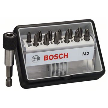 Bosch (12+1)dílná sada šroubovacích bitů Robust Line, M Extra-Hart 25 mm, (12+1)dílná sada