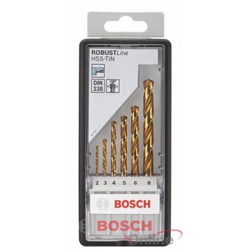 Bosch Sada vrtáků do kovu Robust Line HSS-TiN, 6dílná, 135° 2; 3; 4; 5; 6; 8 mm, 135°