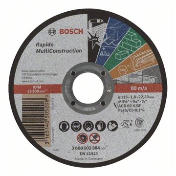 Bosch Dělicí kotouč rovný Rapido Multi Construction ACS 60 V BF, 115 mm, 1,0 mm