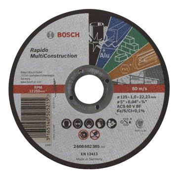 Bosch Dělicí kotouč rovný Rapido Multi Construction ACS 60 V BF, 125 mm, 1,0 mm