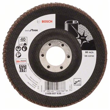 Bosch Lamelový brusný kotouč X581, Best for Inox 125 mm, 22,23 mm, 40