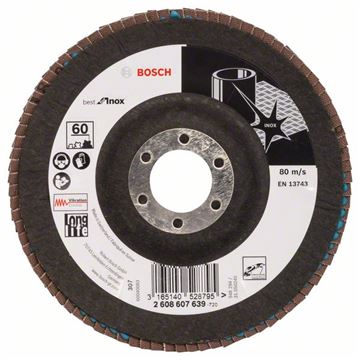 Bosch Lamelový brusný kotouč X581, Best for Inox 125 mm, 22,23 mm, 60