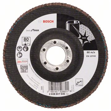 Bosch Lamelový brusný kotouč X581, Best for Inox 125 mm, 22,23 mm, 80