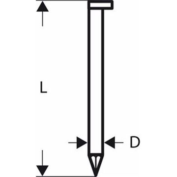 Hřebíky s hlavou tvaru D v pásu SN34DK 90 - 3,1 mm, 90 mm, bez povrchové úpravy, hladký BOSCH