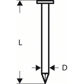 Hřebíky s kulatou hlavou v pásu SN21RK 80 - 3,1 mm, 80 mm, bez povrchové úpravy, hladký BOSCH