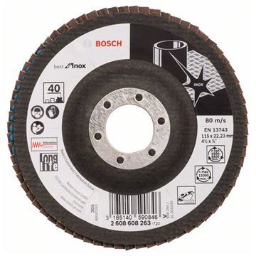 Bosch Lamelový brusný kotouč X581, Best for Inox 115 mm, 22,23 mm, 40