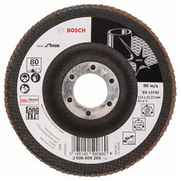 Bosch Lamelový brusný kotouč X581, Best for Inox 115 mm, 22,23 mm, 80