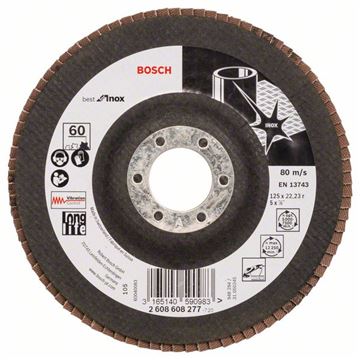 Bosch Lamelový brusný kotouč X581, Best for Inox 125 mm, 22,23 mm, 60