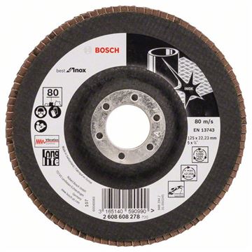 Bosch Lamelový brusný kotouč X581, Best for Inox 125 mm, 22,23 mm, 80