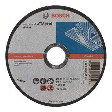 Bosch Dělicí kotouč rovný Standard for Metal A 60 T BF, 125 mm, 22,23 mm, 1,6 mm