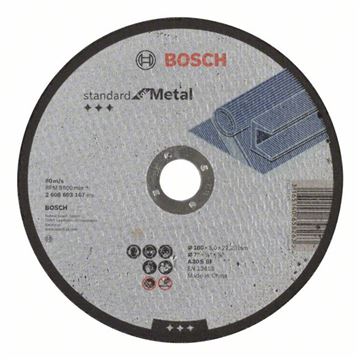 Bosch Dělicí kotouč rovný Standard for Metal A 30 S BF, 180 mm, 22,23 mm, 3,0 mm