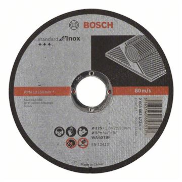 Bosch Dělicí kotouč rovný Standard for Inox WA 60 T BF, 125 mm, 22,23 mm, 1,6 mm