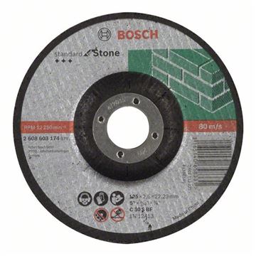 Dělicí kotouč profilovaný Standard for Stone - C 30 S BF, 125 mm, 22,23 mm, 2,5 mm BOSCH