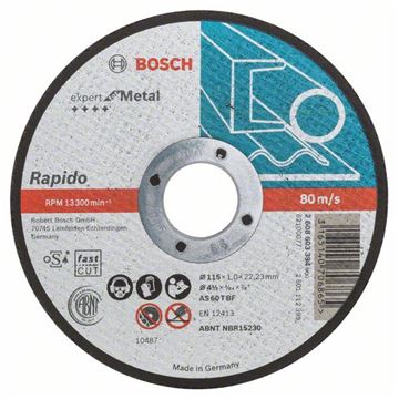 Bosch Dělicí kotouč rovný Expert for Metal – Rapido AS 60 T BF, 115 mm, 1,0 mm