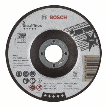 Bosch Dělicí kotouč profilovaný Best for Inox A 46 V INOX BF, 125 mm, 1,5 mm