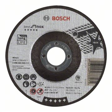 Bosch Dělicí kotouč profilovaný Best for Inox A 30 V INOX BF, 125 mm, 2,5 mm