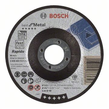 Bosch Dělicí kotouč profilovaný Best for Metal – Rapido A 60 W BF, 115 mm, 1,0 mm