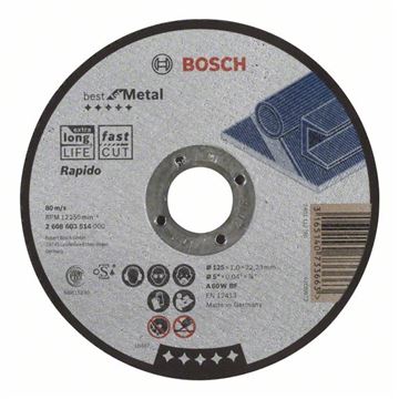 Bosch Dělicí kotouč rovný Best for Metal – Rapido A 60 W BF, 125 mm, 1,0 mm