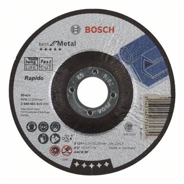 Bosch Dělicí kotouč profilovaný Best for Metal – Rapido A 60 W BF, 125 mm, 1,0 mm