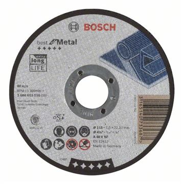 Bosch Dělicí kotouč rovný Best for Metal A 46 V BF, 115 mm, 1,5 mm