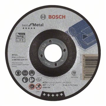 Bosch Dělicí kotouč profilovaný Best for Metal A 46 V BF, 125 mm, 1,5 mm