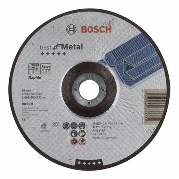 Bosch Dělicí kotouč profilovaný Best for Metal – Rapido A 46 V BF, 180 mm, 1,6 mm