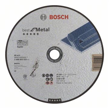 Bosch Dělicí kotouč rovný Best for Metal – Rapido A 46 V BF, 230 mm, 1,9 mm