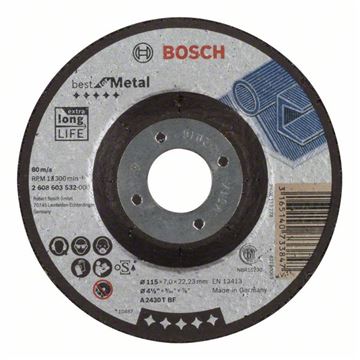 Bosch Hrubovací kotouč profilovaný Best for Metal A 2430 T BF, 115 mm, 7,0 mm