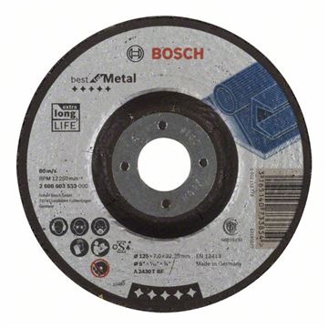 Bosch Hrubovací kotouč profilovaný Best for Metal A 2430 T BF, 125 mm, 7,0 mm