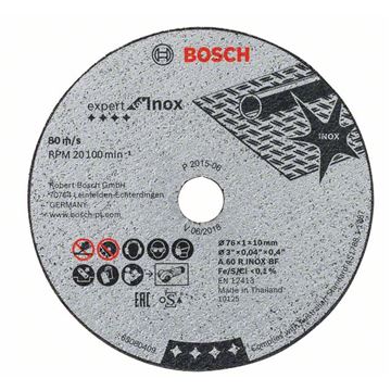 Bosch Rozbrušovací kotouč Expert for Inox A 60 R INOX BF; 76 mm; 1 mm; 10 mm